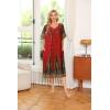 image:imageEkouaer Womens Nightgown Short Sleeve House Dress with PocketsFloral Print Mumu DressFloral Red