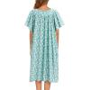 image:imageEkouaer Womens Nightgown Short Sleeve House Dress with PocketsFloral Print Mumu DressGreen Floral