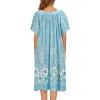 image:imageEkouaer Womens Nightgown Short Sleeve House Dress with PocketsFloral Print Mumu DressGreen Flower