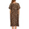 image:imageEkouaer Womens Nightgown Short Sleeve House Dress with PocketsFloral Print Mumu DressLeopard Print