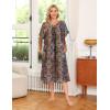 image:imageEkouaer Womens Nightgown Short Sleeve House Dress with PocketsFloral Print Mumu DressMz721