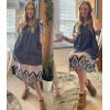 image:imageEkouaer Womens Nightgown Short Sleeve House Dress with PocketsFloral Print Mumu DressNavy Blue