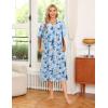 image:imageEkouaer Womens Nightgown Short Sleeve House Dress with PocketsFloral Print Mumu DressTie Dye Blue