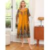 image:imageEkouaer Womens Nightgown Short Sleeve House Dress with PocketsFloral Print Mumu DressYellow Feather