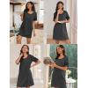 image:imageEkouaer Womens Nightgowns Short Sleeve Cotton Sleepwear Crew Neck Loungewear Color Block Nightshirt Summer DressesDark Grey