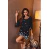 image:imageEkouaer Womens Sleepshirt Deep V Neck Nightgown Batwing Nightshirt Oversized SleepwearBlack Butterfly