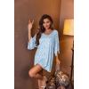 image:imageEkouaer Womens Sleepshirt Deep V Neck Nightgown Batwing Nightshirt Oversized SleepwearBlue Green Flower