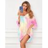 image:imageEkouaer Womens Sleepshirt Deep V Neck Nightgown Batwing Nightshirt Oversized SleepwearBlue Pink Tie Dye