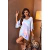 image:imageEkouaer Womens Sleepshirt Deep V Neck Nightgown Batwing Nightshirt Oversized SleepwearBlue Purple Tie Dye