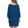 image:imageEkouaer Womens Sleepshirt Deep V Neck Nightgown Batwing Nightshirt Oversized SleepwearBlue1