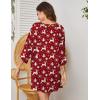image:imageEkouaer Womens Sleepshirt Deep V Neck Nightgown Batwing Nightshirt Oversized SleepwearChristmas Snowflake