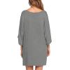 image:imageEkouaer Womens Sleepshirt Deep V Neck Nightgown Batwing Nightshirt Oversized SleepwearGray