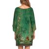 image:imageEkouaer Womens Sleepshirt Deep V Neck Nightgown Batwing Nightshirt Oversized SleepwearGreen Flower