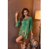 image:imageEkouaer Womens Sleepshirt Deep V Neck Nightgown Batwing Nightshirt Oversized SleepwearGreen Flower