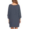 image:imageEkouaer Womens Sleepshirt Deep V Neck Nightgown Batwing Nightshirt Oversized SleepwearGrey Letters