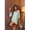 image:imageEkouaer Womens Sleepshirt Deep V Neck Nightgown Batwing Nightshirt Oversized SleepwearLight Green