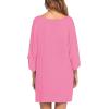 image:imageEkouaer Womens Sleepshirt Deep V Neck Nightgown Batwing Nightshirt Oversized SleepwearLight Pink