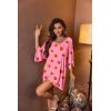 image:imageEkouaer Womens Sleepshirt Deep V Neck Nightgown Batwing Nightshirt Oversized SleepwearPink Strawberry