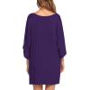 image:imageEkouaer Womens Sleepshirt Deep V Neck Nightgown Batwing Nightshirt Oversized SleepwearPurple