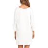 image:imageEkouaer Womens Sleepshirt Deep V Neck Nightgown Batwing Nightshirt Oversized SleepwearWhite