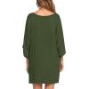 image:imageEkouaer Womens Sleepshirt Deep V Neck Nightgown Batwing Nightshirt Oversized SleepwearZarmy Green