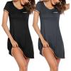 image:imageEkouaer 2 Pack Nightgowns for Women Night Dress Short Sleeve Womens Sleepwear Sleep Shirts Soft SXXLBlackdark Grey