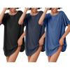 image:imageEkouaer 3 Pack Womens Tshirt Nightgown Waffle Knit Short Sleeve Sleepshirts Casual Cover Ups SXXXLSet 5