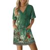 image:imageEkouaer Nightgowns for Women Short Sleeve Sleep Shirt V Neck Night Gown With Pockets Soft Pajamas Dress Casual SleepwearFloral Green