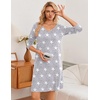 image:imageEkouaer 3 Pack Womens Nightgowns Long Sleeve Sleep Shirts Comfy Soft Nightshirt Women Pajama Sleep Dress Cute SleepwearBlack navy star