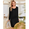 image:imageEkouaer 3 Pack Womens Nightgowns Long Sleeve Sleep Shirts Comfy Soft Nightshirt Women Pajama Sleep Dress Cute SleepwearBlack navy star