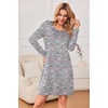 image:imageEkouaer 3 Pack Womens Nightgowns Long Sleeve Sleep Shirts Comfy Soft Nightshirt Women Pajama Sleep Dress Cute SleepwearCoffee constellation navy Flower