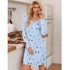 image:imageEkouaer 3 Pack Womens Nightgowns Long Sleeve Sleep Shirts Comfy Soft Nightshirt Women Pajama Sleep Dress Cute SleepwearGood Night coffee star