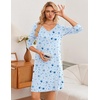 image:imageEkouaer 3 Pack Womens Nightgowns Long Sleeve Sleep Shirts Comfy Soft Nightshirt Women Pajama Sleep Dress Cute SleepwearGood Night coffee star
