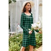 image:imageEkouaer 3 Pack Womens Nightgowns Long Sleeve Sleep Shirts Comfy Soft Nightshirt Women Pajama Sleep Dress Cute SleepwearRed Plaid green Plaid white Plaid