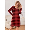 image:imageEkouaer 3 Pack Womens Nightgowns Long Sleeve Sleep Shirts Comfy Soft Nightshirt Women Pajama Sleep Dress Cute SleepwearRed Plaid green Plaid white Plaid