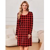 image:imageEkouaer 3 Pack Womens Nightgowns Long Sleeve Sleep Shirts Comfy Soft Nightshirt Women Pajama Sleep Dress Cute SleepwearRed Plaid green Plaid white Plaid