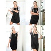 image:imageEkouaer Cotton Nightgowns for Women Short Sleeve Sleep Shirts Crew Neck Night Shirts Soft Color Block Night GownBlack