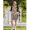 image:imageEkouaer Cotton Nightgowns for Women Short Sleeve Sleep Shirts Crew Neck Night Shirts Soft Color Block Night GownLeopard Brown