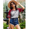image:imageEkouaer Cotton Nightgowns for Women Short Sleeve Sleep Shirts Crew Neck Night Shirts Soft Color Block Night GownLight Grey