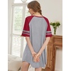 image:imageEkouaer Cotton Nightgowns for Women Short Sleeve Sleep Shirts Crew Neck Night Shirts Soft Color Block Night GownLight Grey