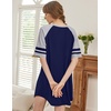 image:imageEkouaer Cotton Nightgowns for Women Short Sleeve Sleep Shirts Crew Neck Night Shirts Soft Color Block Night GownSunshine Blue