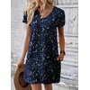 image:imageEkouaer Cotton Nightgowns for Women Short Sleeve Womens Nightgown V Neck Sleep Shirts for Women Soft Sleepwear SXXXLBlack Star