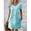 image:imageEkouaer Cotton Nightgowns for Women Short Sleeve Womens Nightgown V Neck Sleep Shirts for Women Soft Sleepwear SXXXLBlue Butterfly