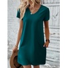 image:imageEkouaer Cotton Nightgowns for Women Short Sleeve Womens Nightgown V Neck Sleep Shirts for Women Soft Sleepwear SXXXLBlue Green