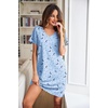 image:imageEkouaer Cotton Nightgowns for Women Short Sleeve Womens Nightgown V Neck Sleep Shirts for Women Soft Sleepwear SXXXLBlue Moon