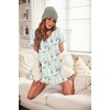 image:imageEkouaer Cotton Nightgowns for Women Short Sleeve Womens Nightgown V Neck Sleep Shirts for Women Soft Sleepwear SXXXLGreen Floral