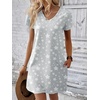 image:imageEkouaer Cotton Nightgowns for Women Short Sleeve Womens Nightgown V Neck Sleep Shirts for Women Soft Sleepwear SXXXLGrey Star
