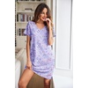 image:imageEkouaer Cotton Nightgowns for Women Short Sleeve Womens Nightgown V Neck Sleep Shirts for Women Soft Sleepwear SXXXLHeart Print Purple