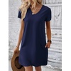 image:imageEkouaer Cotton Nightgowns for Women Short Sleeve Womens Nightgown V Neck Sleep Shirts for Women Soft Sleepwear SXXXLNavy Blue