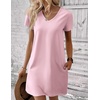 image:imageEkouaer Cotton Nightgowns for Women Short Sleeve Womens Nightgown V Neck Sleep Shirts for Women Soft Sleepwear SXXXLPink